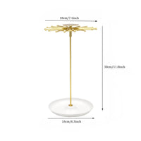 Necklace Carousel Display Large Capacity Jewelry Stand with Tray for Dresser
