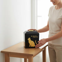 Feline Shaped Urn Resin Craft Feline Memorial Urn Sealed