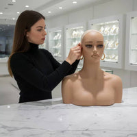 Hairpiece Display Head Lifelike Shape Mannequin Bust Glossy Surface
