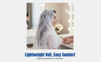 New Semi-Cover Veil, Bridal Headpiece, Soft Mesh Lace, Wedding Photo Prop, Elegant Bridal Accessory