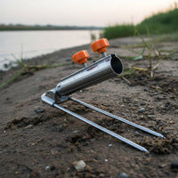 Ground Stake Rod Holder Portable Fishing Rod Ground Stand Metal Fishing Pole Stake Wear-Resistant Easy to Use for Lakeside