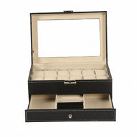 PU Leather Jewelry Box Clasp Closure Double-Layer Jewelry Box