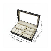 Watch Display Case 9-Compartment Watch Display Box Dust Resistant