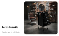 360-Degree Swivel Wheels 5-Drawer Salon Trolley Integrated Tool Holder 5-Drawer Salon Trolley Spacious Drawers Rolling Organizer Versatile Use for Hair Stylists, Beauticians Artists, Beauty Parlor, Barbershop, Spa, Bathroom