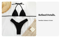 Alluring Design High Waist Triangle Bikini Stretchy Material Triangle Bikini Set Soft & Breathable for Young Adults, Teens, Beach, Summer