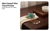 Chinese Design Tassel Hair Fastener Elegant Design Traditional Chinese Attire Tassel Hairpin Enamel Bead Barrette Handmade