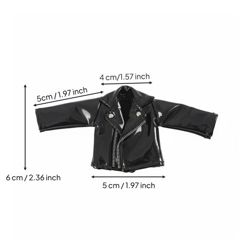 6 Inch Doll Leather Jacket Zipper Detail Action Figure Outfit Cool Style for Hobbyists