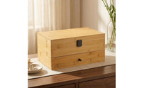 Two-Tier Jewelry Box Divided Compartments Storage Item Hinged Lid