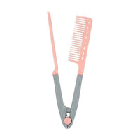 Hinged Hair Clamp Long Arm Plastic V Shape Straight Comb
