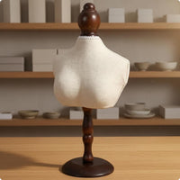 Necklace Display Bust Textured Linen Necklace Stand Tabletop