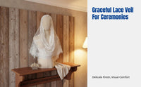 Cream Lace Church Veil, Bridal Mantilla Shawl, Muslim Latin Floral Headpiece, Women's Elegant Accessory