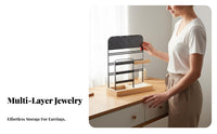 Jewelry Display Stand Modern Design Earring and Necklace Holder Earring Holder Rack with Tray Stable Base for Dressing Table