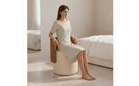 Comfortable Backrest Upholstered Dressing Table Seat Silent Rotation Round Swivel Vanity Stool Space-Saving Bedroom Furniture for Women