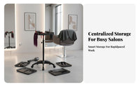Multi-Purpose Hairstylist Tray on Wheels Spacious Storage Adjustable Hairdressing Tool Stand Easy to Clean Salon Trolley Anti-Rust for Hairstylists, Hair Stylists, Cosmetologists, Barber Shop, Cosmetology School