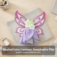 Fairy Doll Dress Magical Doll Dress with Glittery Attachments Fairy Costume for Girls, Kids, Imaginative Play