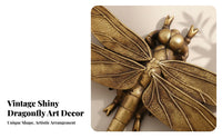 Dragonfly Wall Decor Retro Design 3D Dragonfly Wall Decor Detailed Home Decoration for Collectors