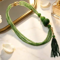 Pendant Necklace with Tassel Vintageretro-Chic Layered Beaded Necklace Faceted