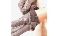 2 Pieces Women's Leather Driving Gloves Authentic Lambskin Perforated Lambskin Gloves Breathable for Drivers, Motorcyclists, Warm Weather