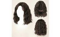 Layered Shoulder Length Curly Hairpiece Soft Wave Synthetic Wavy Hairpiece Plush Beauty Accessory Breathable Mesh