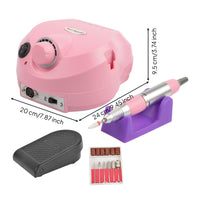 Electric Nail Drill Machine Professional Nail Drill with Foot Pedal Appliance Versatile Quiet for Manicurists
