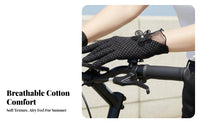 Protection Gloves Breathable Lace Trim Sun Gloves Elegant Design Stretchable for Outdoor Aficionados, Cycling, Outdoors