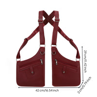 Double Shoulder Armpit Bag Multiple Compartments Shoulder Chest Bag Hands for Men, Travel, Outdoor