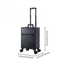 Makeup Artist Trolley Case Large Capacity Rolling Makeup Case Waterproof Surface for Nail Technicians, Salon