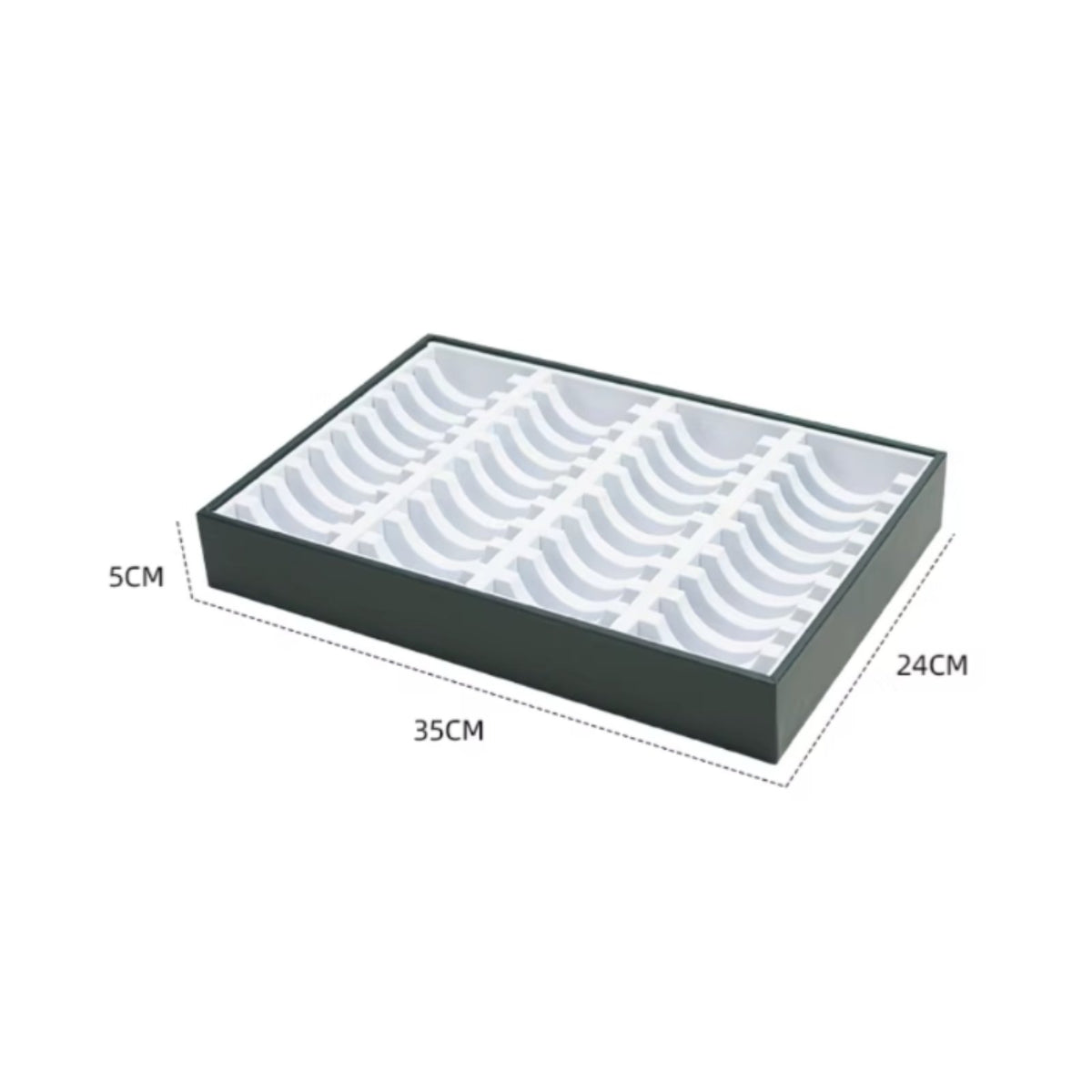 Scratch Protection Bracelet Display Tray Soft Foam Lining Grooved Bracelet Display Tray Compact & Space-Saving for Retailers, Dresser Top