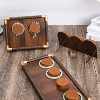 Velvet Jewelry Display Set Light Luxury Design Antique Wooden Jewelry Stand