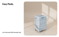Front Accessibleing Compartment Sit-on Trolley for Children Large Capacity Wheeled Baggage Quiet Wheels Travel Container Built-in Combination Lock for Parents, Families, Toddlers, Vacation, Airport, Train Station