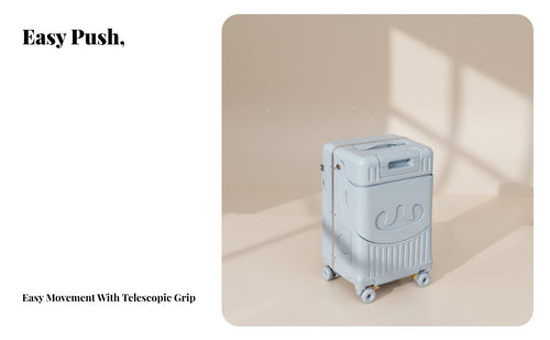 Front Accessibleing Compartment Sit-on Trolley for Children Large Capacity Wheeled Baggage Quiet Wheels Travel Container Built-in Combination Lock for Parents, Families, Toddlers, Vacation, Airport, Train Station
