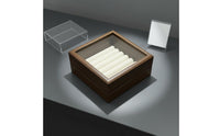 Glass Lid Jewelry Box Padded Insert Rings earring display box Dustproof Home Storage