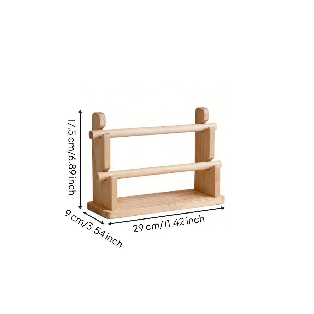 Minimalist Design Wooden Jewelry Display Rack Tiered Design Solid Wood Jewelry Bar Tree Space-Saving for Dressing Table, Boutique