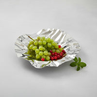 Irregular Fruit-Shaped Plate Light Elegant Design Wavy Stainless Steel Tray Polished Mirror Finish Stainless Steel Platter for Entryway