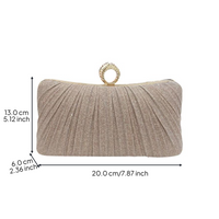 Evening Bag, Pleated glow Ring Purse, Large Capacity Shoulder Crossbody, Elegant Party Handbag for Women
