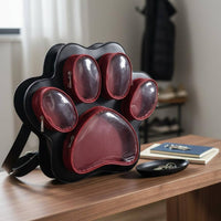 Paw Print Showcase Backpack Large Capacity Paw Print Display Backpack Japanese Style Fashion Accessory for Teens, Collectors, Conventions