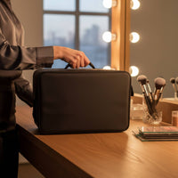 Professional Beauty Makeup Train Case Adjustable Dividers Cosmetic Organizer