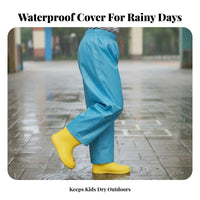 Elastic Waist kids' Rain Pants PU Coated Kids Rain Pants Lightweight for Toddlers, Students, Rainy Days, Muddy Play, Playing