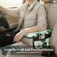 Provides Winter Warmth Car Armrest Cushion with Pockets Universal Fit Lambswool Armrest Mat Easy Installation for Women, Girls