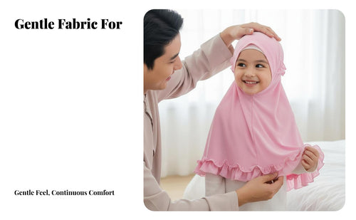 Frill Hem Lace Hijab, Malay Sheer Fabric, Girls Headscarf, Middle East, Saudi Style