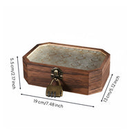 Wooden Jewelry Organizer Light Elegant Design Wooden Jewelry Box Vintage Style for Dresser, Bedroom