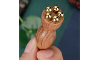 Brass Bead Massage Tool Multifunctional Wooden Facial Massager Portable for Spa