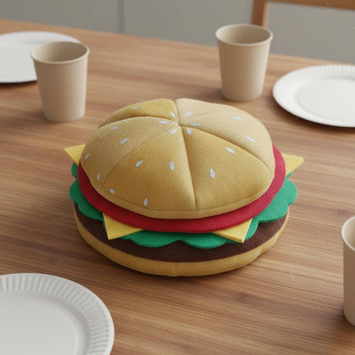 Creative Prop Hamburger Hat Funny Design Novelty Headwear for Adults, Kids, Party, Performance, Halloween