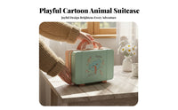 Retro Design 14 Inch Makeup Case Long-Lasting Handle 14 Inch Cosmetic Suitcase Double Zipper for Travelers, Moms, Vacation, Business Trip