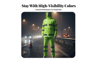Long-Lasting Reflective Rain Suit Breathable Material High Visibility Rain Jacket and Pants Windproof for Traffic Men, Motorcycling, Hiking