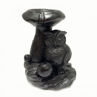 Owl Crystal Ball Base Layered Feather Texture Owl Resin Sphere Stand Sculpted