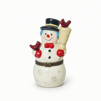 Jewelry Box with Figurine Lid Decorative Ceramic Jewelry Box Gold for Vanity