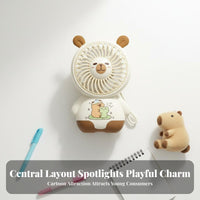 Capybara Handheld Fan Compact and Portable Cute Capybara Fan Built-in Battery