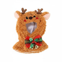 Christmas Reindeer Cloak Set Festive Reindeer Hood Cape Cute Fuzzy Trim Horned Hood Hat Outfit for Photo Prop