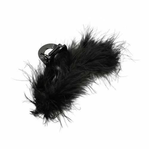 Feather Grip Fastener Elegant Exotic Feather Fastener Soft Hair Jaw Stylish Versatile for Women, Special Events